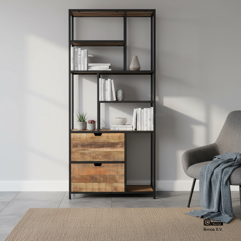 Bookcase with 2 drawers