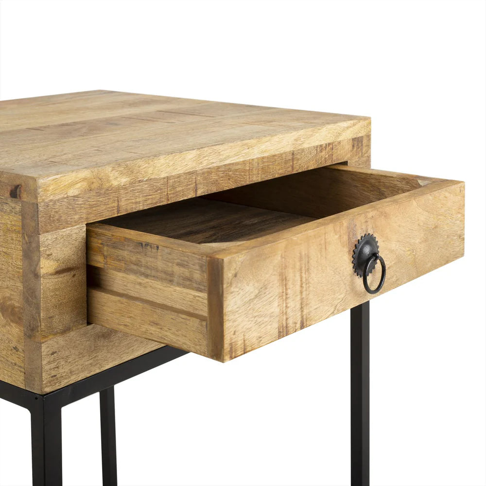 Nachttisch mit Mango-Metallrahmen