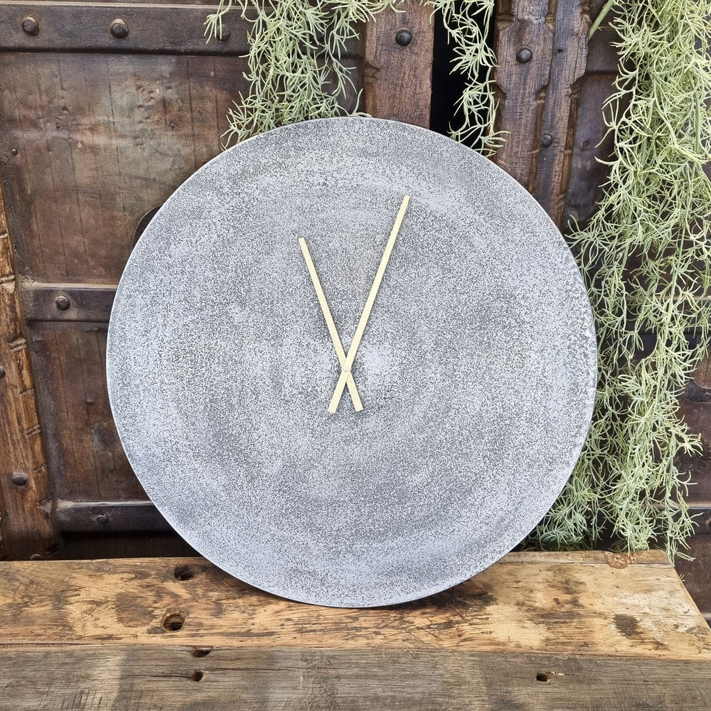 Wandklok zilver rond