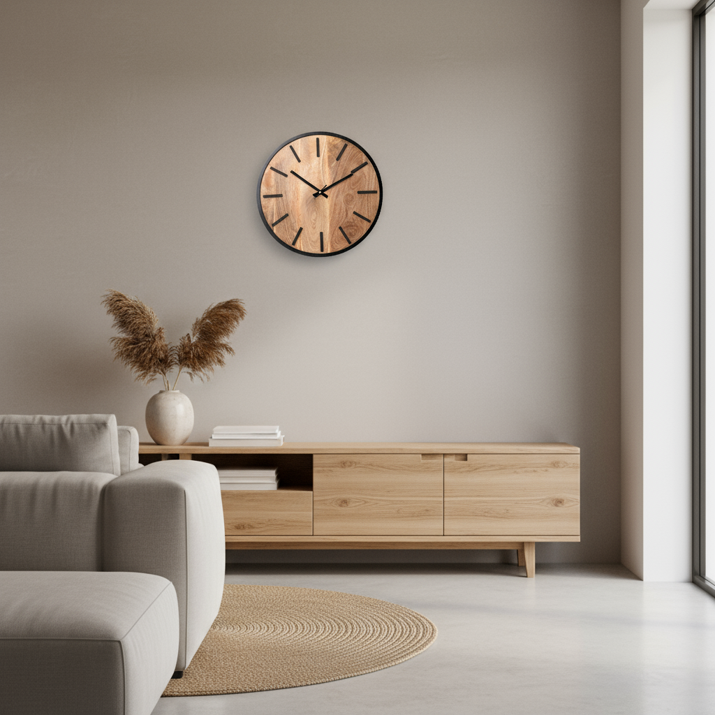 Wanduhr aus Mangoholz