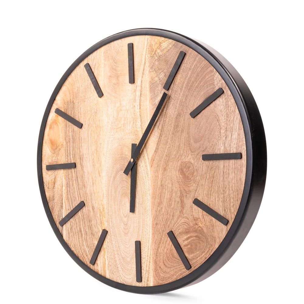 Wandklok mangohout rond