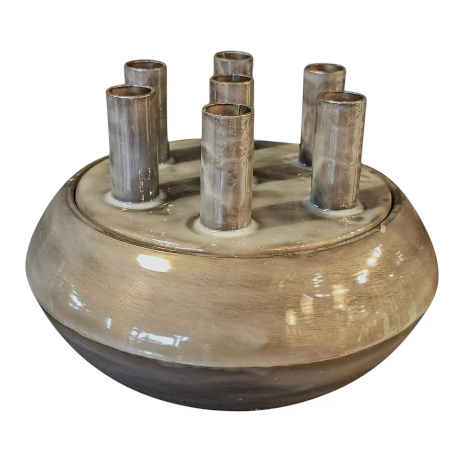 Röhrenvase Weiß Scharlachrot