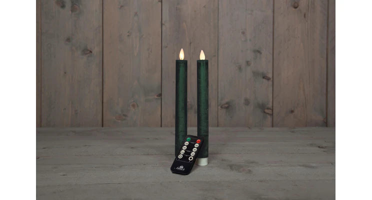 LED dinner candles 2 pcs Antique green