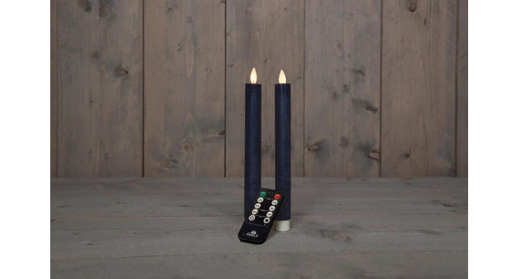 LED dinner candles 2 pcs anthracite blue