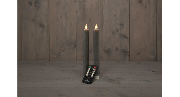 LED dinner candles 2 pcs Gray
