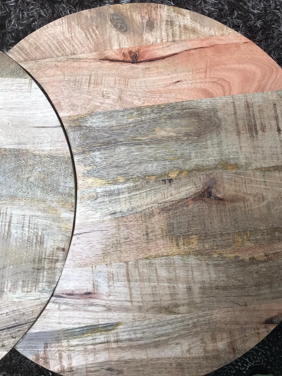 Filou Industriële Salontafel (Set Van 4 Tafels) - Mangohout Met Metaal