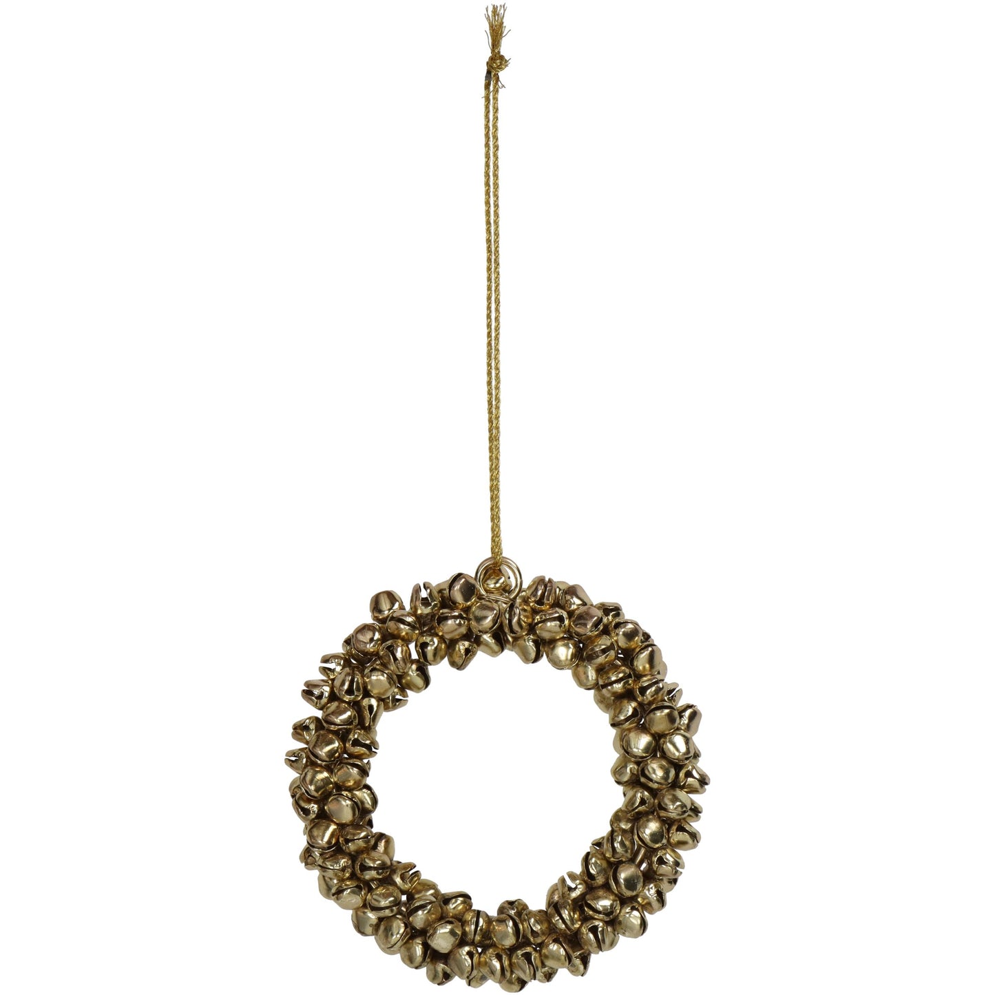 Ornament krans met belletjes goud