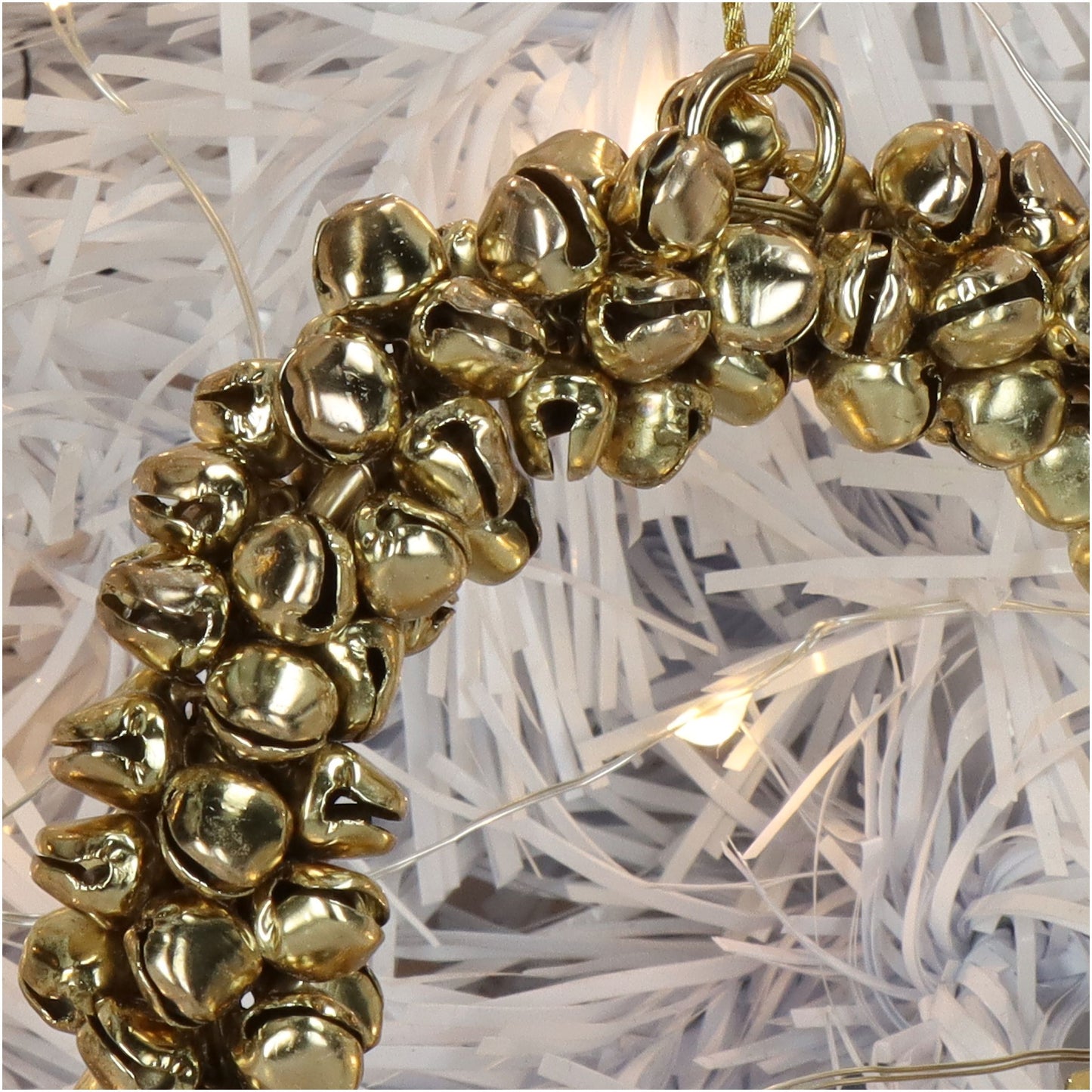 Ornament krans met belletjes goud