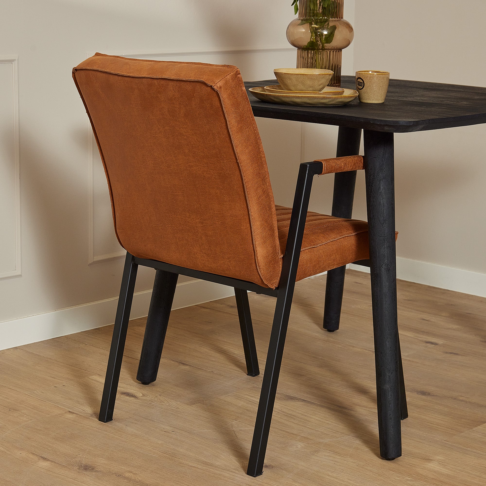 Eetkamerstoel Tivoli + armleuning Cognac