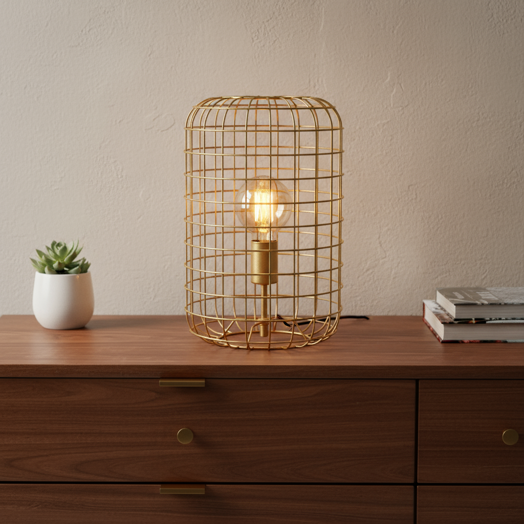 Solido gold table lamp