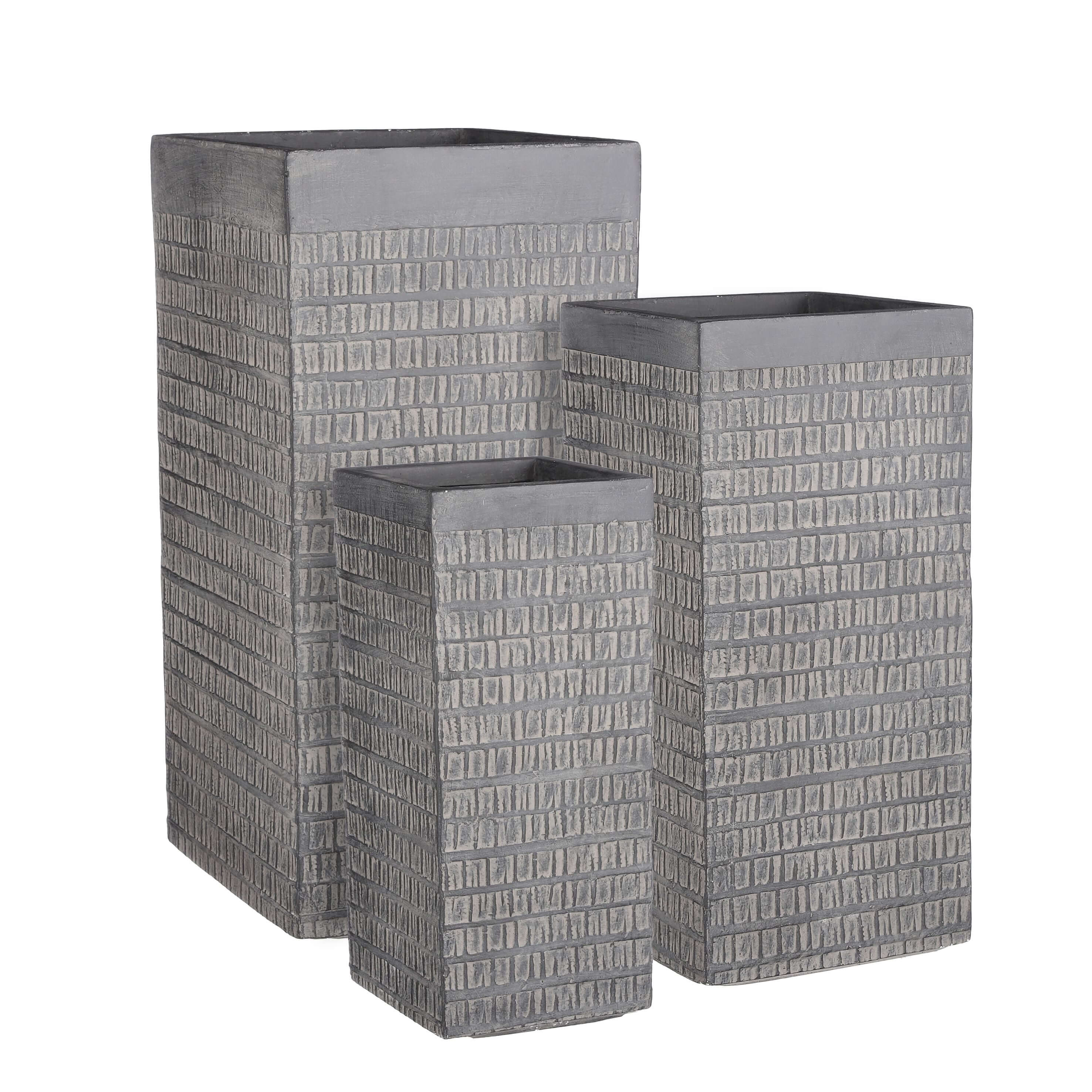 Flower pot set of 3 square