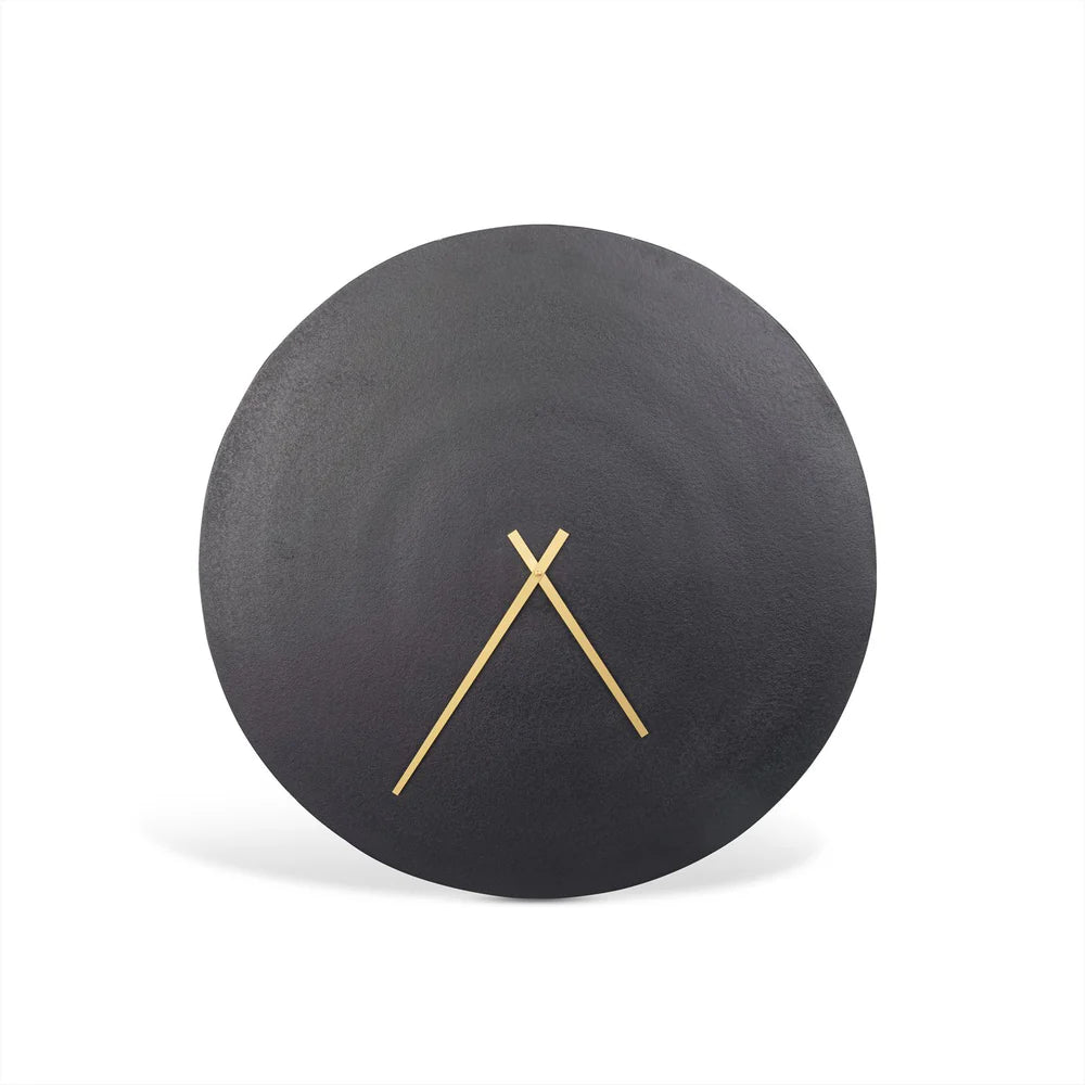 Schwarze runde Wanduhr