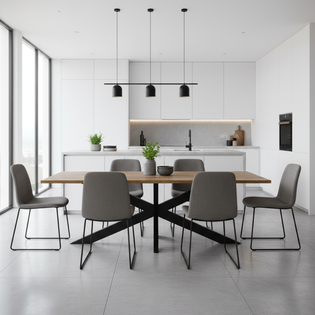 Eettafel recht mangohout