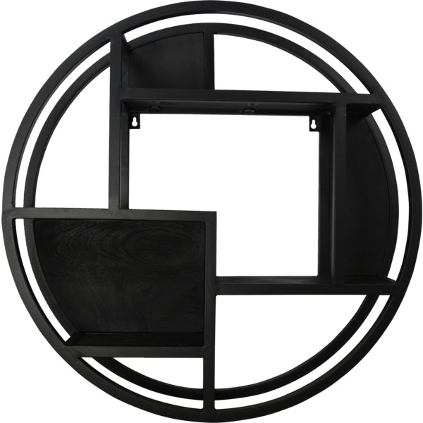 Dex Wandregal 75 cm rund schwarz