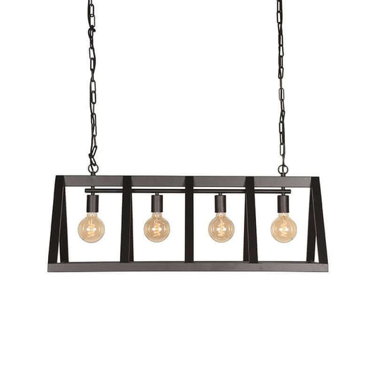 Hanglamp Roof 95x35x38 cm Zwart Staal