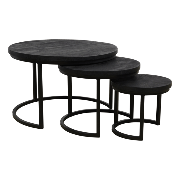 Salontafel set 3 delig Quin - Zwart