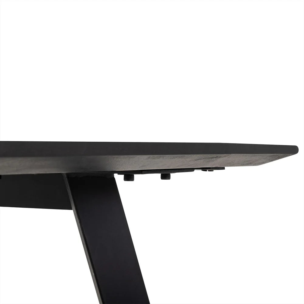 Berlin black straight dining table