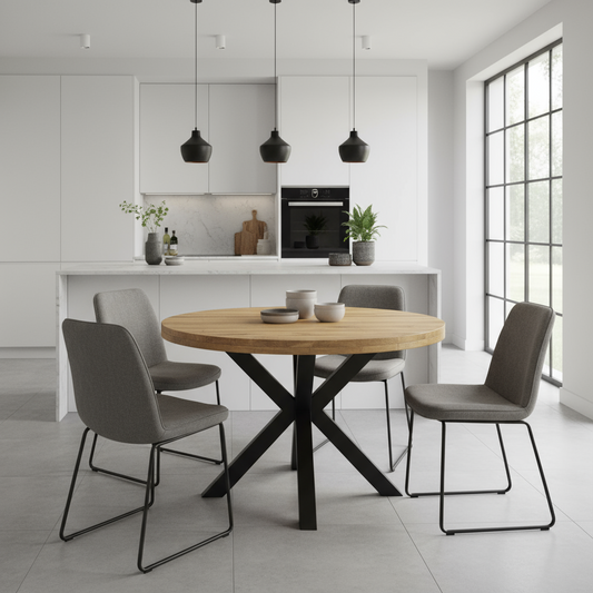 Eettafel rond mangohout