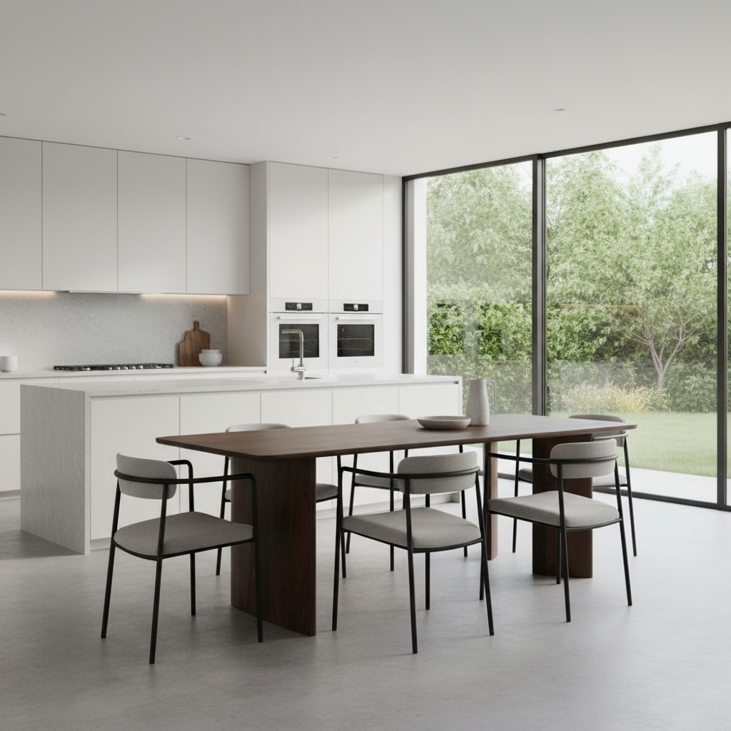 Jade dining table straight walnut