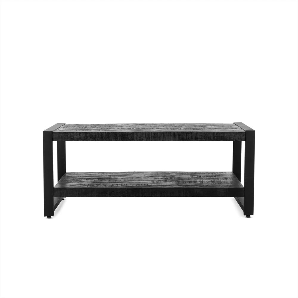 Schwarzer Couchtisch Britt mit Ablage