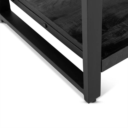 Britt black coffee table with shelf