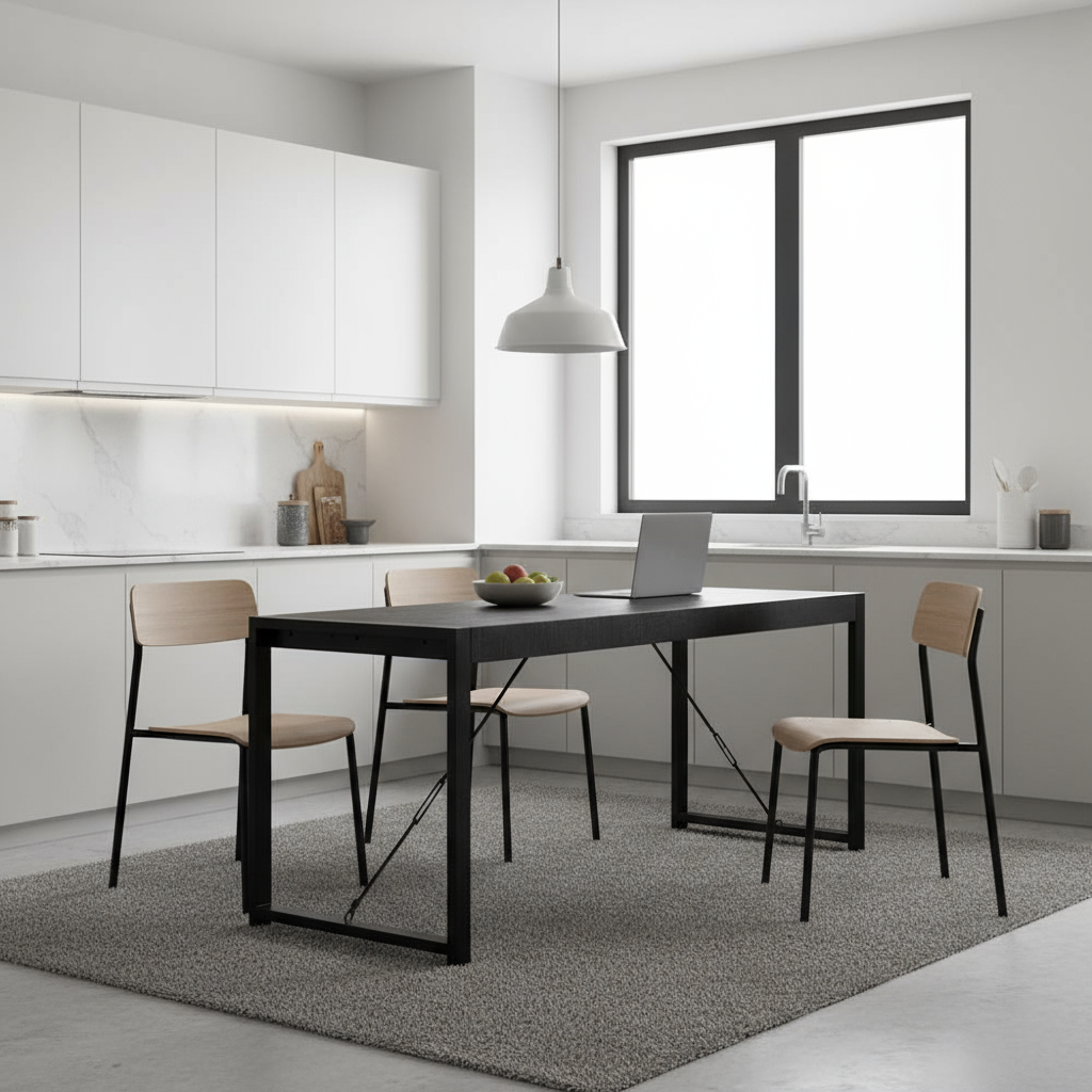 Britt Straight black dining table