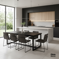 Jax gerader schwarzer Esstisch