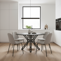 Yana round black dining table