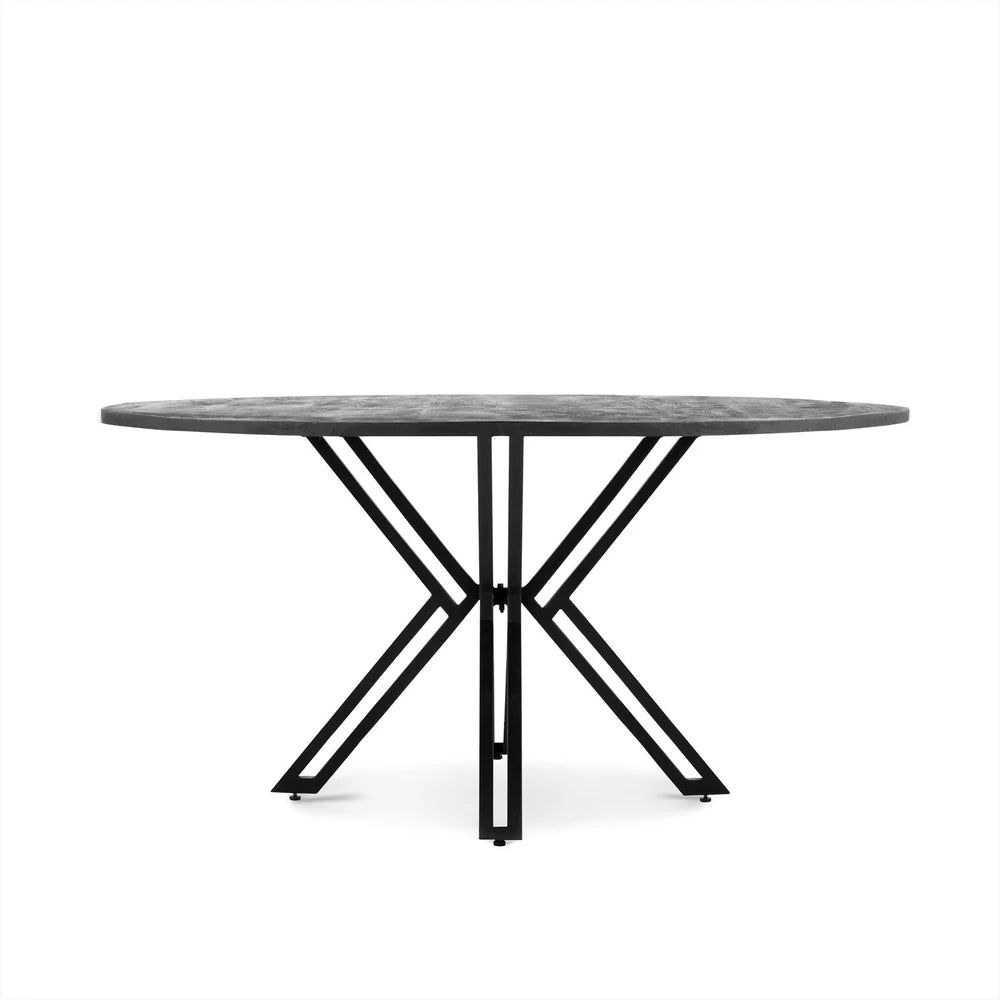 Yana round black dining table