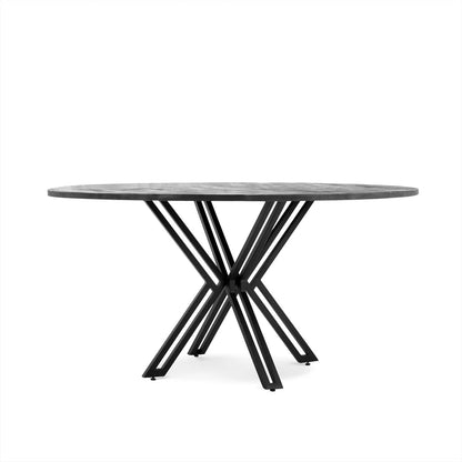 Yana round black dining table