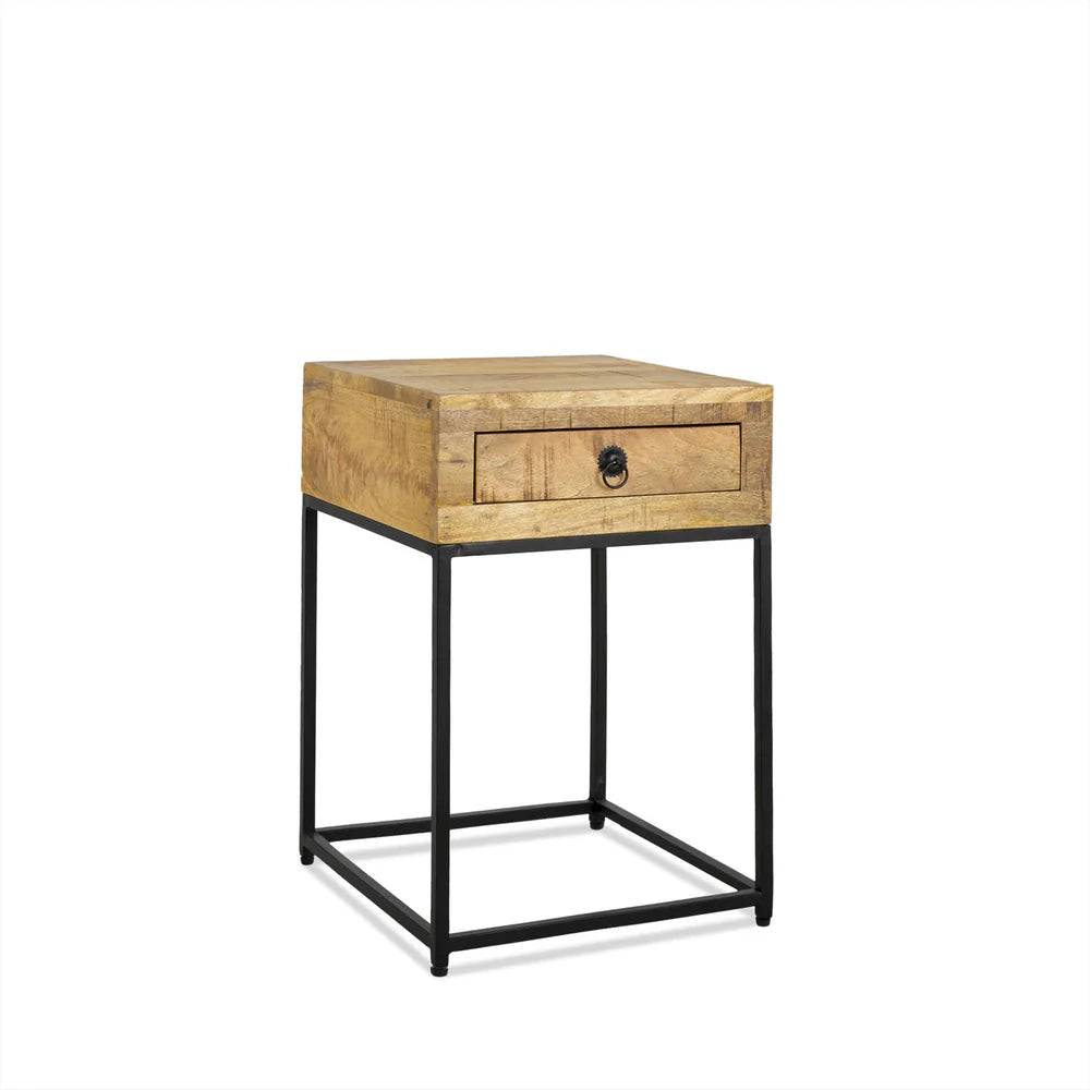 Nachttisch mit Mango-Metallrahmen