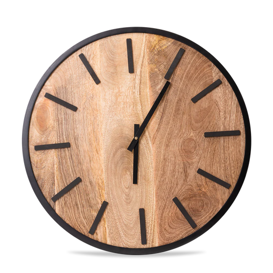 Wandklok mangohout rond