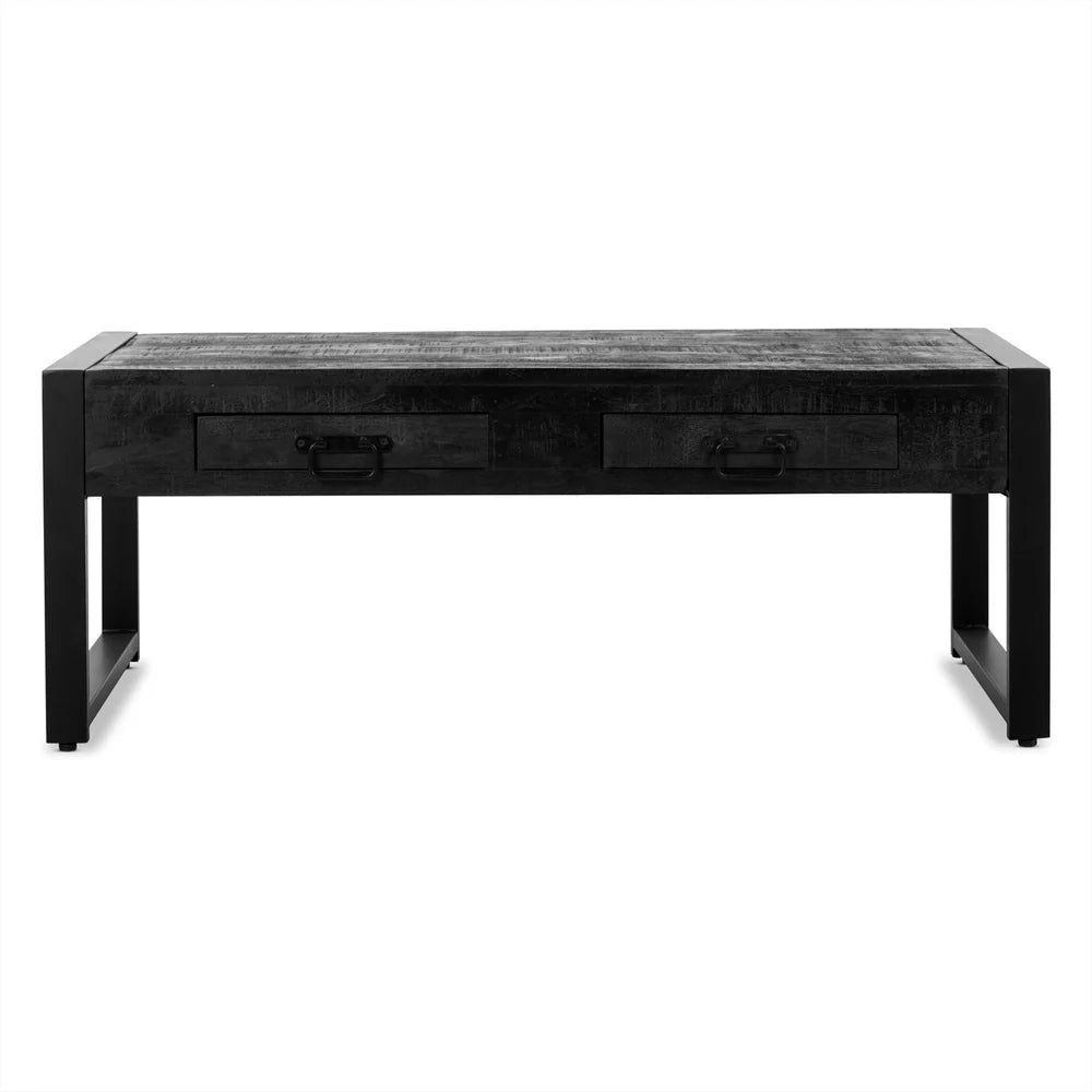Britt black coffee table with drawers