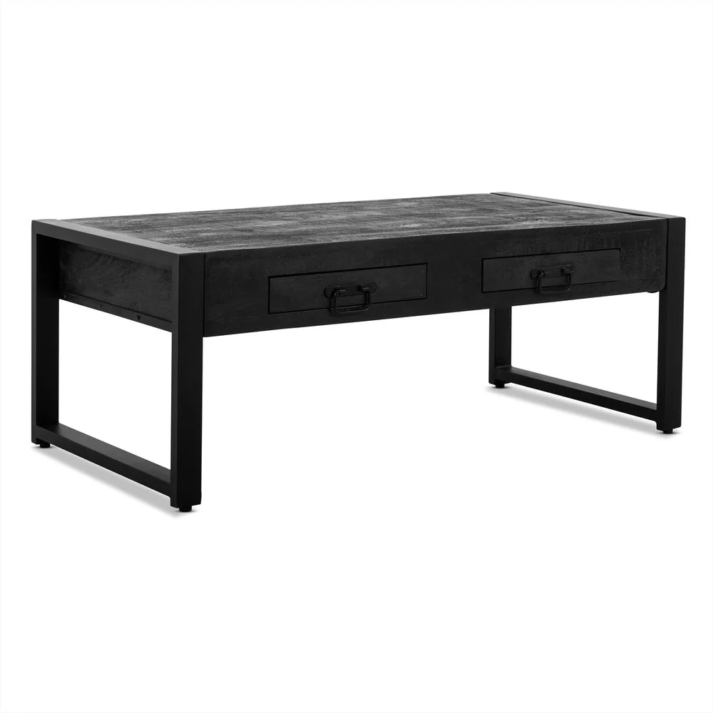Britt black coffee table with drawers