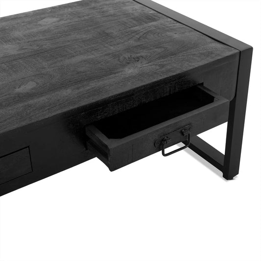 Britt black coffee table with drawers