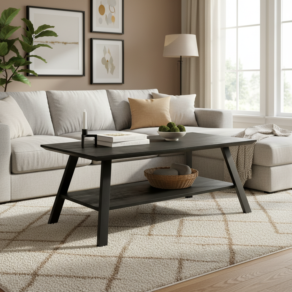 Couchtisch Berlin Black mit Fach