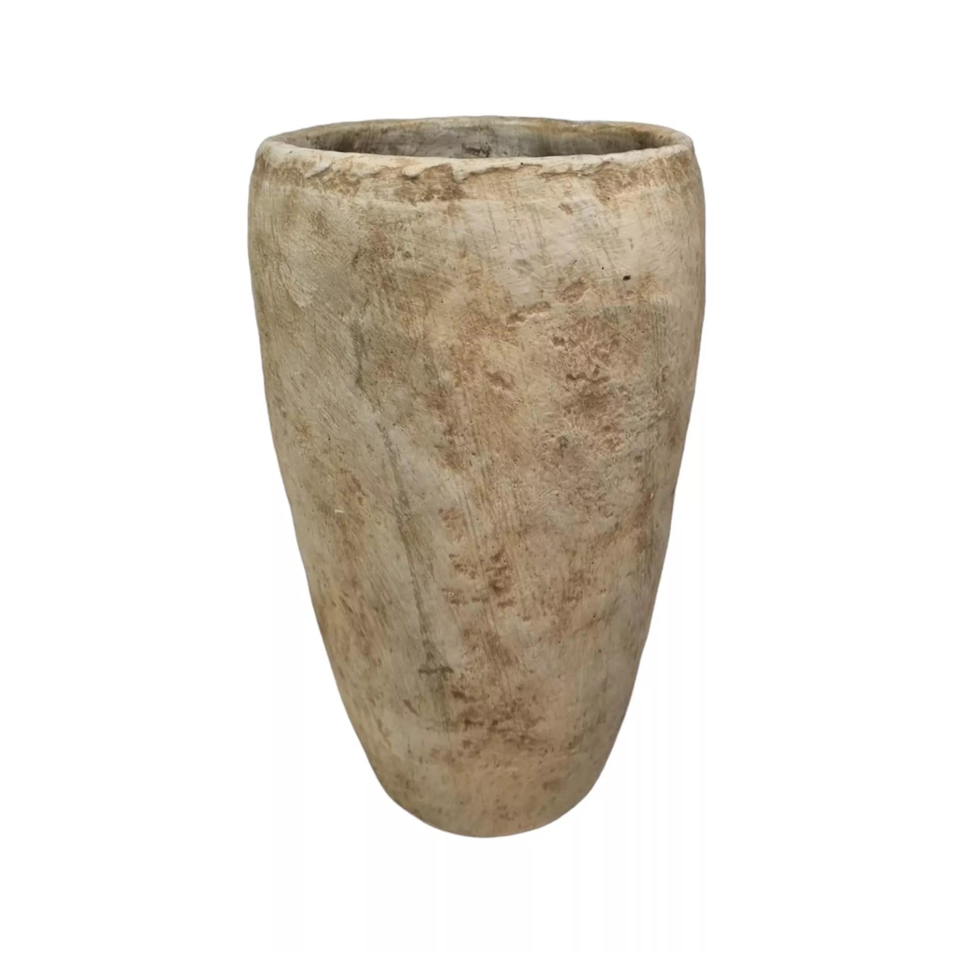 Cremefarbene Vase in Steinoptik – Stilvolles Design