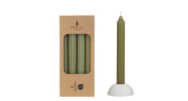 Pencil candles set of 4 - moss green