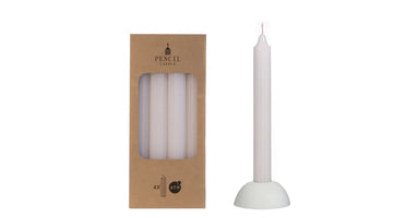 Pencil candles set of 4 - white