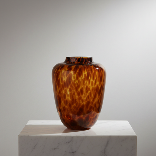 Vaas met print bruin