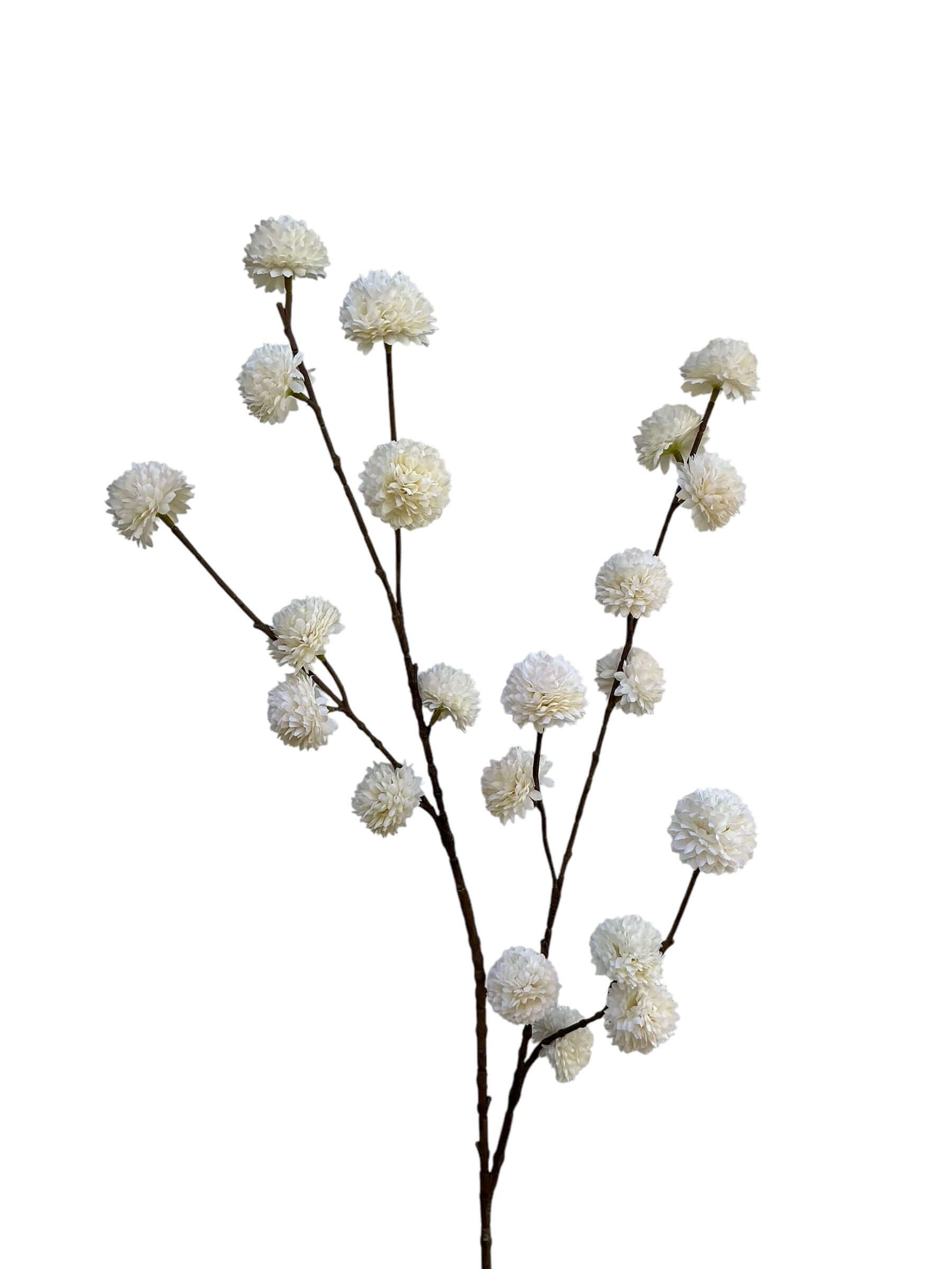 Pompom branch white 100cm