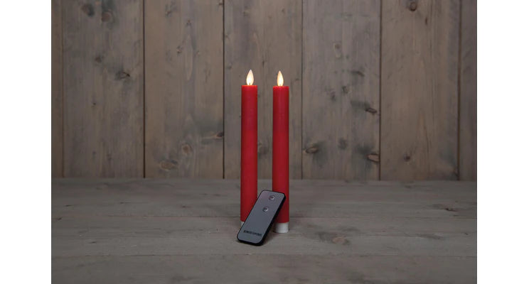 LED dinner candles 2 pcs red