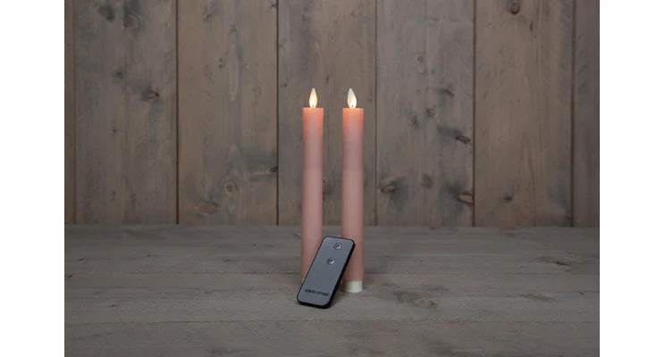 LED dinner candles 2 pcs pink