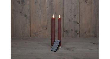 Led dinerkaarsen 2st antiek roze