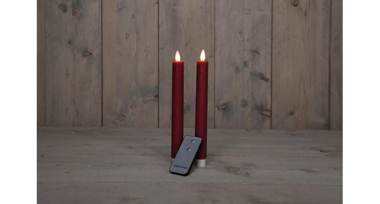 LED dinner candles 2 pcs Bordeaux