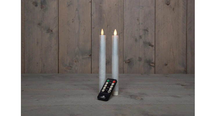 LED dinner candles 2 pcs Pearl