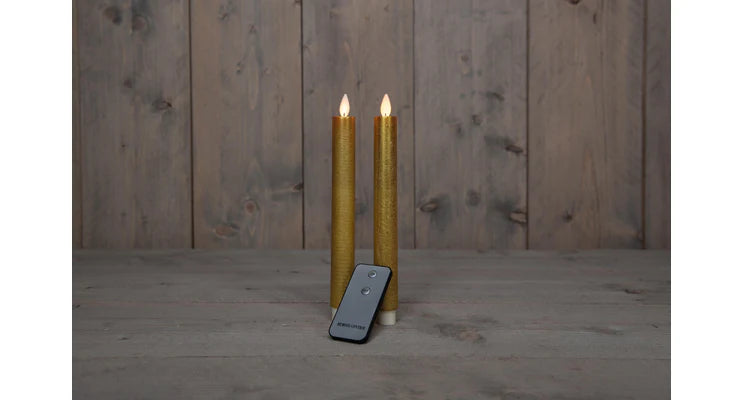 LED dinner candles 2 pcs Gold