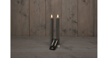 Led dinerkaarsen 2st Grijs