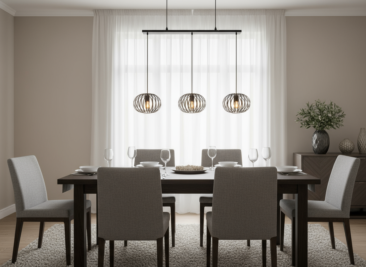 Cave 3-light pendant lamp - Black elongated