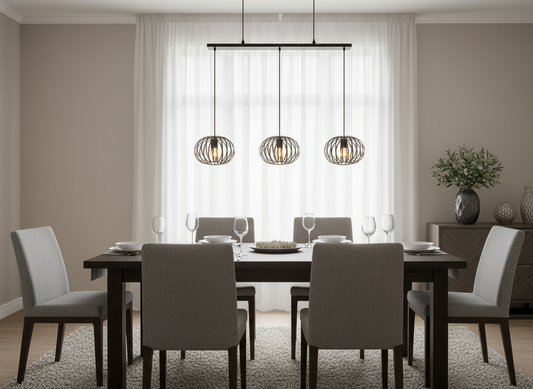 Hanglamp Cave 3 lichts - Zwart langwerpig